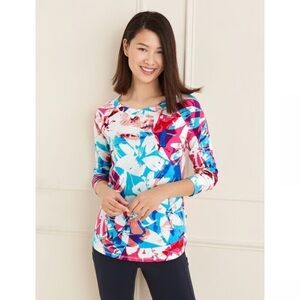 T by Talbots LARGE Cozy Crush UPF 50+ Cotton Modal Blend Long Sleeve Crew Neck